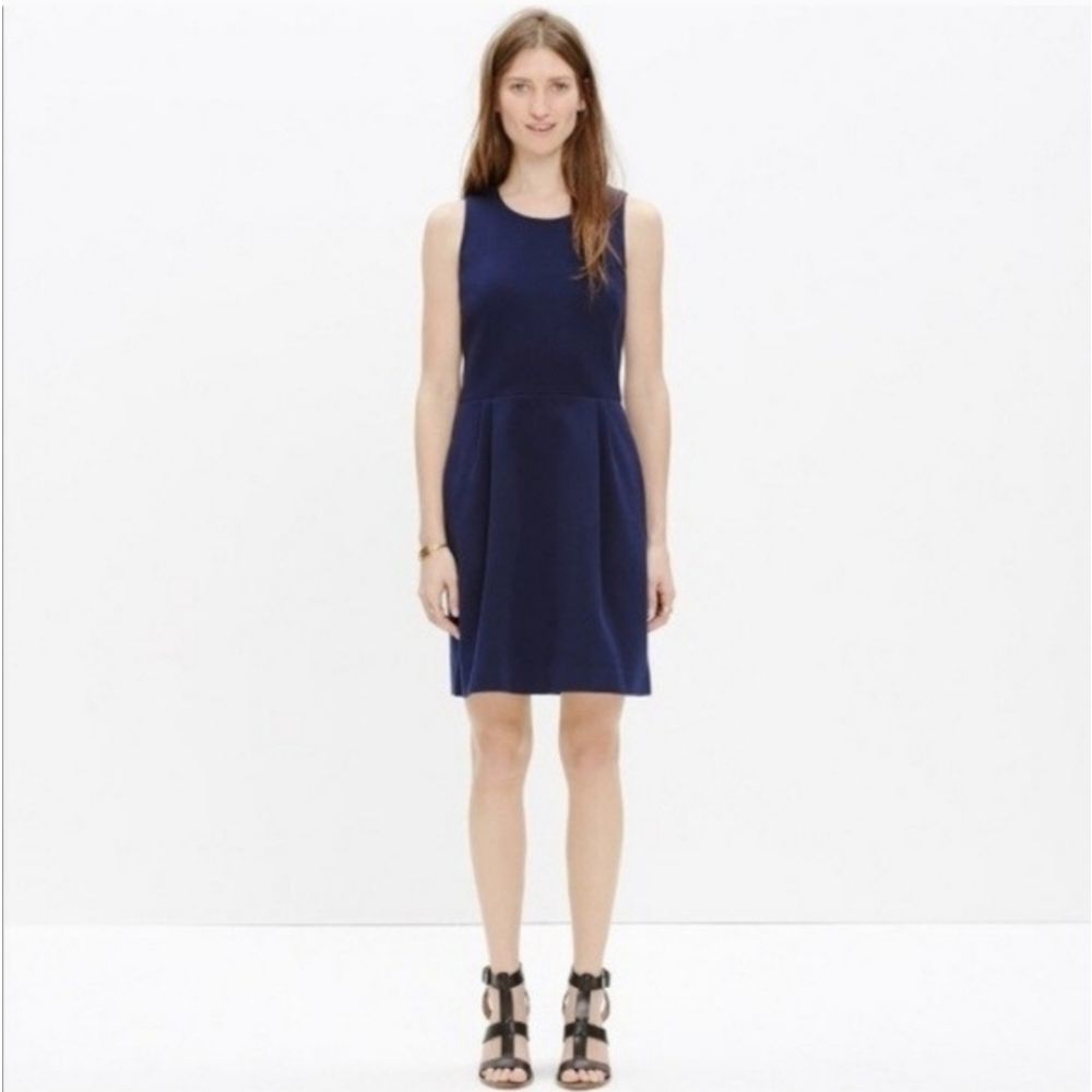 Madewell Navy Verse Mini Dress Zippered Back